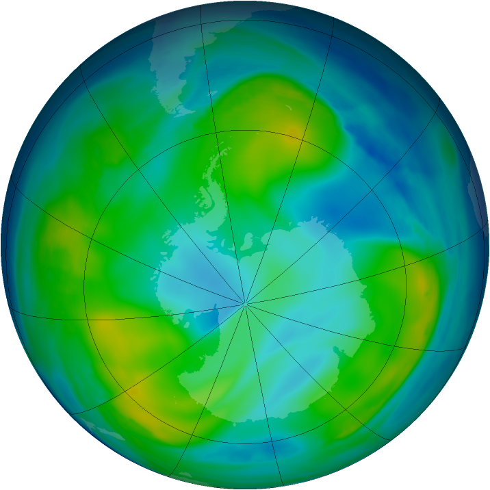Antarctic ozone map for 11 June 2006